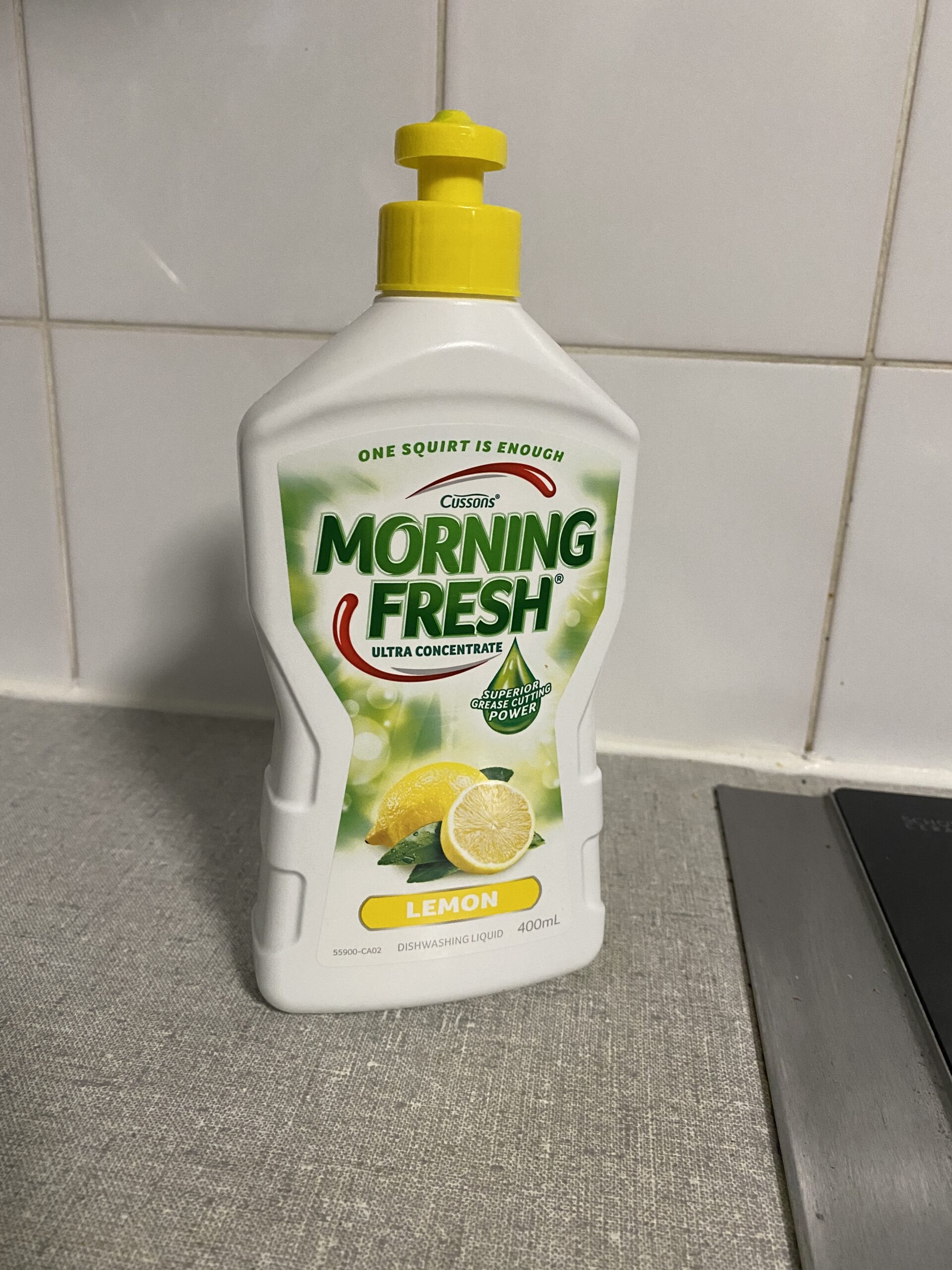 Dish soap mixed into a bucket — the standard professional window cleaning solution